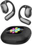 NVAHVA Open Ear Sport Earbuds, Over The Ear Headphones, Wireless Earphones with Earhooks, Ultra-Comfort, Snug Fit, Powerful Bass, Clear Mic, Bluetooth Workout Earbuds with Touch Screen Charging Case