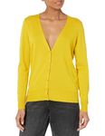 Amazon Essentials Women's Lightweight Vee Cardigan, Dark Yellow, Medium