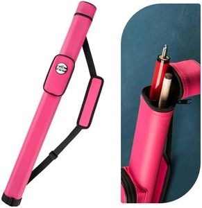 Trymaker Pool Cue Case, 1×1 Hard Pool Stick Case Holds 1 Complete of 2-Piece Cue (Not for 3/4 Cues), Made of Faux Leather Pool Cue Accessories (Pink)