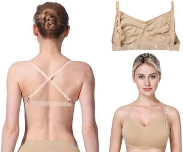 MOLLDAN Professional Ballet Dance Bras for Women&Girls Seamless Freebra with Adjustable Clear Straps No Sponge （QT8B11