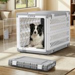 Collapsible Dog Crate for Large/Medium Dogs - 36" L Foldable Dog Cage No-Tool Assembly, Travel Dog Crate with 2 Wheels - Easy to Carry, Space-Saving, Indoor Outdoor Use