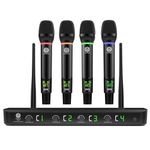 DIGIMORE 4 UHF Wireless Microphone System |260ft Range | Cardioid Pickup | 8Hrs Battery Life | XLR Balanced Outs | Perfect for Stage, Public Speaking, Events & Live Shows (D-385)