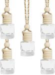 iolory 5PCS Car Air Fresheners,Essential Oil Car Air Freshener,8ml Car Hanging Diffuser Bottle,Empty Refillable Clear Glass Essential Diffuser,Auto Decoration,Suitable for Various Car (Cylindrical)