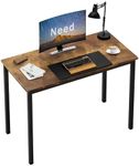 Need Small Computer Desk 31-1/2" Sturdy and Heavy Duty Writing Desk for Small Spaces and Small Desk Study Table Laptop Desk Rustic Brown & Black AC3FB (80 * 40)