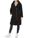 Cole Haan Women's Taffeta Down Double Breasted Zip Front Coat, Black, L