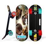 jaspo Fiber Kinder 18"X6" Junior Skateboard For Kids Upto 7 Years Age Suitable For Beginners And Learners Casterboard/Skate Board/Hoverboard/Longboard (Adventure Kids), Multi