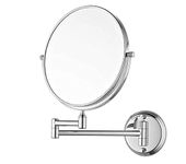 SBD 8 inch Stainless Steel Shaving Makeup Bathroom Mirror with 3X Magnifying and Wall Bracket with Adjustable Frame Chrome Finished, Model: Rod