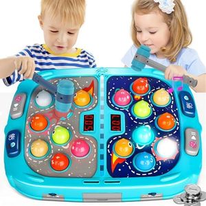 Hammer Mole Game for Toddlers, Toys for 3-12 Year Old Boys and Girls, Pounding Game for Kids,Gifts for 3 4 5 6+ Year Old Boys, Interactive Educational Toy with Sound and Light,PK Mode with 2 Hammers