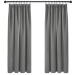 Deconovo Grey Blackout Curtains Thermal Curtains Super Soft Pencil Pleat Blackout Curtains Bedroom 46 x 54 Drop Inch Light Grey Two Panels