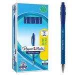 Paper Mate Flexgrip Ultra Retractable Ballpoint Pens | Medium Point (1.0mm) | Handwriting Pens & Stationery Supplies | Blue Pen Set | 12 Count