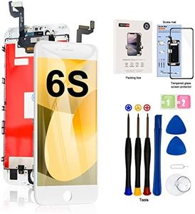 EFAITHFIX for iPhone 6S LCD Screen Replacement Black 4.7 Inch Frame Assembly Display 3D Touch Screen Digitizer with Repair Tools Kit Tempered Glass Screen Protector for A1633, A1688, A1700 (White)