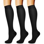 Compression Socks,(3 pairs) Compression Sock for Women & Men - Best For Running, Athletic Sports, Crossfit, Flight Travel