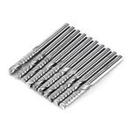 End Mill Set - 10Pcs 4mm Shank Single Flute Milling Cutter Bits Tungsten Carbide Spiral CNC Router Bit Rotary Burrs Sets for Wood Acrylic Cutting