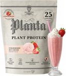 Ambrosia Plant Based Protein Powder 20g | Clean Vegan Pea Protein Powder | Gluten & Dairy Free, Keto Friendly, No Added Sugar | 25 Servings | Strawberry Ice Cream