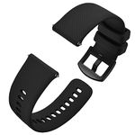 Anbeer Silicone Watch Band 22mm Quick Release Rubber Watch Straps for Men Women,Black Stainless Steel Buckle