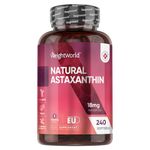 Vegan Astaxanthin Supplements - High Strength 18mg - 8 Months Supply (240 Softgels) - Natural & Active Astaxanthin from Haematococcus Pluvialis Algae - Allergen-Free & Highly Bioavailable