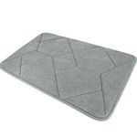 Memory Foam Bathroom Rug, Nonslip Bath Mat Absorbent, Super Soft Cozy Microfiber Bath Rugs Washable for Kitchen Bathroom Floors (Grey, 16"*24"/40*60cm)