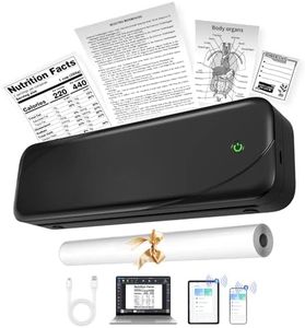 Portable Printer Wireless for Travel, Bluetooth Thermal Printer 300DPI, PR20 Inkless Printer Support US Letter, A4 & 2/3/4" Thermal Paper, Compatible with Android & iOS & Laptop for Work, Office, Home