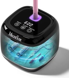MelodySusie 2 in 1 Nail Tool Cleaning Machine, 3 Timers Mode for Nail Drill Bits, Nail Art Brush, Nail Clipper, Jewelry Cleaning, Salon & Home Use,Black,DL-160