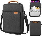 MoKo 9-11 Inch Tablet Sleeve Bag Handle Carrying Case with Shoulder Strap Fits New 11-inch iPad Pro M4/iPad Air M2, iPad 10th 10.9, iPad 9/8/7th 10.2, iPad Air 5/4th 10.9, Tab S8/S9 11, Black & Gray