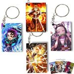 TheInkPalette Demon Slayer Anime Printed Keychain For Bike, Scooty, Car, Bag Acrylic Keyholder (Pack Of 4Multicolor)