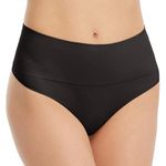 Spanx Everyday Shaping Thong - Core Control Shapewear Underwear - Invisible Under Clothes - Seamless Design - Black - Medium