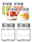 Smiths Mason Jars Glass Chupitos 6 Pack of 2oz or 60ml per Shot Glasses with Lids Ideal Herbs and Spices Storage, Preserving Jars, Wedding Favors and sauces