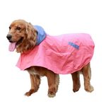 Pet Set Go Cape Style Dog Raincoat with Hood | Double coloured Red-Blue | Adjustable Velcro | Full Body coverage | for Small, Medium and Large Breed Dogs