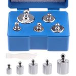 Mardatt 6 Pcs Precision Scale Calibration Weight Set, 5g 10g 2x20g 50g Grams Steel Weights Calibration with Tweezers for Digital Balance Scale, Jewellery Scale, M2 Class (Total 100g)