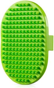 Dog bath brush, ROPO rubber massage pet shampoo brush, used for pet grooming, removing shedding fur, combing tangles and dead fur, suitable for pet dogs and cats (green)