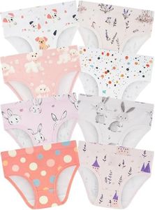 BliBliTaTa Girls' Underwear,Soft Cotton Tagless Panties for Toddlers' & Little Kids Comfort,Breathable Briefs in Sizes 18-24 Months,2T,3T,4T,5T,6T,7,8,10,12 Years Old,8-Pack White-6