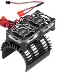 RCMYou Cooling Fans 30mm 27000rpm Motor Fan with Metal Heatsink 4068 4076 4082 4092 Brushless Motor Heatsink Update Parts for 1/8 RC Car 40mm 42mm Brushless Motor,Black