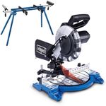 Scheppach HM210L 8" Mitre Saw & UMF1550 Tool Stand, 210mm Blade, 1500W, 120mm Cross Cut, 45° Bevel, 24T TCT Blade for Wood DIY Workshop