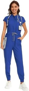 niaahinn Women's Stretch Scrub Jumpsuit - Medical Uniform with Pockets, Breathable Nurse Scrub Set for Hospital, Dental