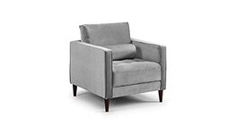 Honeypot Sofa - Harper Sofa Plush Grey Armchair - Armchair Grey Velvet Upholstered Couch for Living Room | Setup Included | Made in EU | Built to Last (Grey,Armchair)