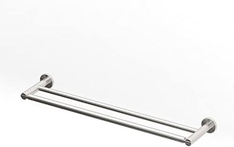Gatco 4694 Channel Double Towel Bar, Satin Nickel, 24 Inch/Wall Mounted Double Bath Towel Bar for Bathroom