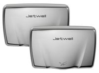 JETWELL 2Pack Compact Hand Dryer for Bathrooms Commercial- Heavy Duty High Speed Stainless Steel Hand Dryers with Heating Switch- Warm Wind Hand Blower