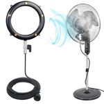 Tesmotor Fan Misting Kit, Outdoor Fan Misters for Cooling Misting Fans for Outside - 19.6FT Misting Line + 5 Brass Nozzles Misters Connect to Outdoor Fan (Fan Not Included), Black