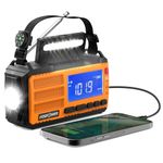 FosPower Emergency Weather Radio (Model D8) NOAA/AM/FM with 10,000mAh/37000mWh Portable Power Bank, USB/Solar/Hand Crank Charging, SOS Alarm & Flashlight for Indoor/Outdoor Emergency