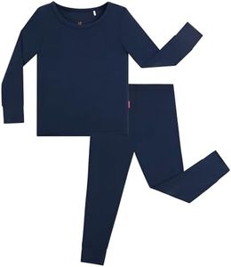 EASWEET Bamboo Viscose Toddler Boys Girls Pajamas 2 Piece Pjs,Navy,3T