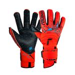 Reusch Attrakt Fusion Guardian AdaptiveFlex Goalkeeper Gloves, Bright Red/Future Blue/Black, Size 10