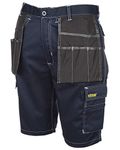 SITE KING Mens Holster Pocket Cargo Combat Work Shorts Size 30 to 44 Heavy Duty with Contrast Styling (34 Waist / 11" Leg, Navy)