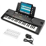 RockJam RJ549 49 Key Small Beginner Piano Keyboard, Portable Electronic Keyboard with Power Supply, Sheet Music Stand, Note Stickers & Lessons
