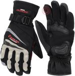 Oumurs Winter Motorcycle Gloves, Rainproof Waterproof Riding Gloves with Touchscreen, Motorcycle Winter Gloves for Men, for Riding, ATV, UTV, Snowmobile - Gray, XL