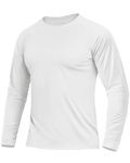 Boladeci Long Sleeve Tshirt Men Rash Guard White T Shirt for Man Summer Shirts SPF 50+ UV Sun Protection Clothing Fishing Swim Shirts Golf Tees