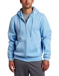 SOFFE Men's Training Fleece Zip Hood Sweatshirt, Light Blue, Large