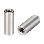 uxcell M6 Round Connector Nuts, 304 Stainless Steel Coupling Nut 25mm/0.98inch Length,Pack of 5