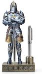 Amoysanli Knight Pen Stand Decoration Resin Pen Holder Art Craft Paperweight for Desktop Organizer Festival Gifts for Boyfriend Husband Dad Son(Blue)