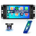 [2+64G] Android 13 Car Stereo for Jeep Wrangler jk/Dodge RAM/Chrysler 300C with Wireless Apple Carplay&Android Auto,9 Inch Car Radio with Bluetooth FM/RDS Radio WiFi GPS Dual USB+AHD Backup Camera