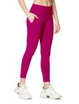 VSTAR Women Ankle Length Stretchable Dark Magenta Leggings with Secured Side Pocket